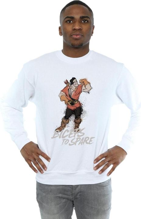 Actual product image Disney Mens Beauty And The Beast Gaston Biceps To Spare Sweatshirt (S)