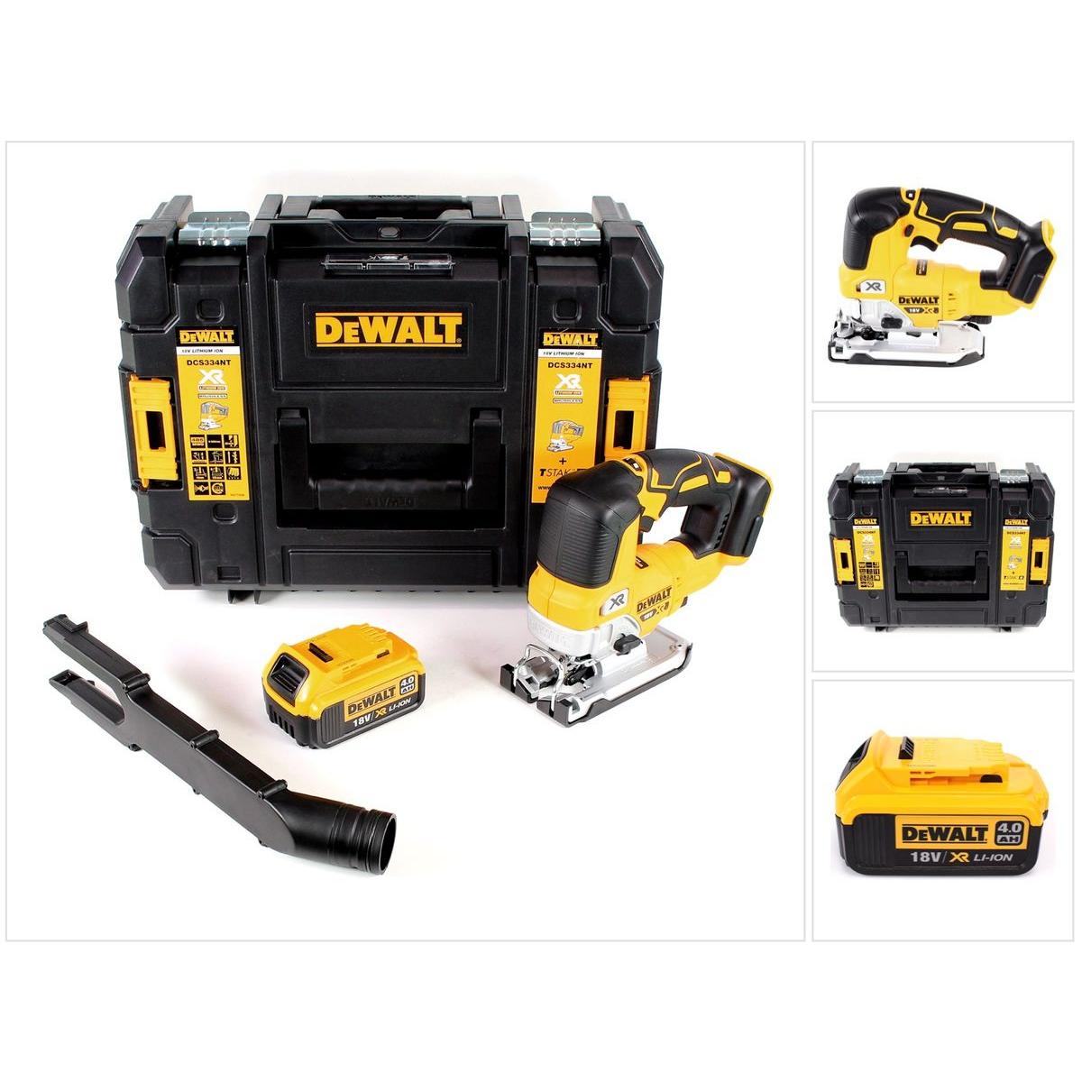 DeWalt, Stichsäge, DCS 334 NT Akku Pendelhub Stichsäge 18V Brushless + 1x Akku 4,0Ah + TSTAK - ohne Ladegerät