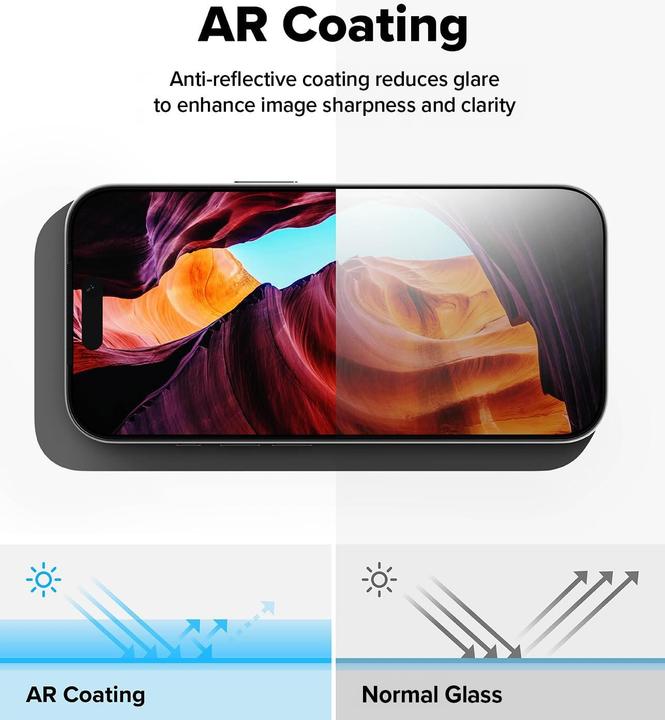 Actual product image Ringke Easy Slide Antireflexion Hartglas Für Iphone 17 Pro Max Klar (Apple iPhone 17 Pro Max)