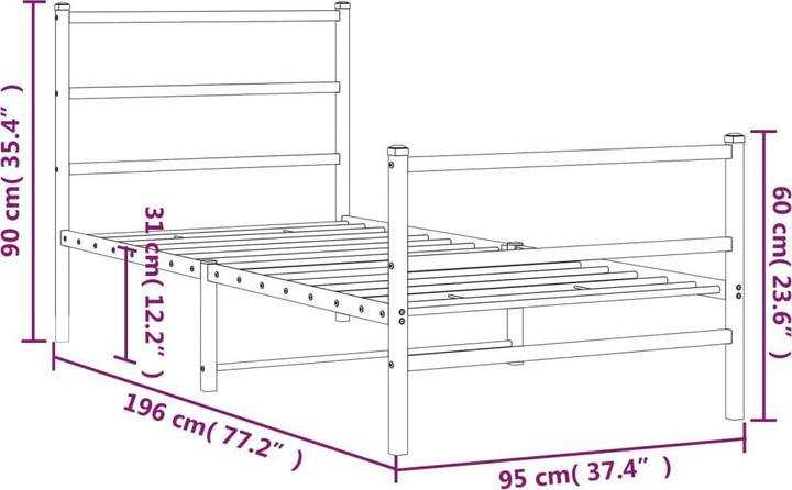 Image du produit vidaXL Bettgestell (90 x 190 cm)