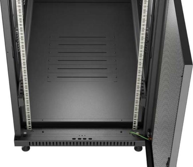 Actual product image Lanberg 19" 22U 600x1200 Vertical rack cabinet with perforated door, black (10.86 RU, 19 inch rack)