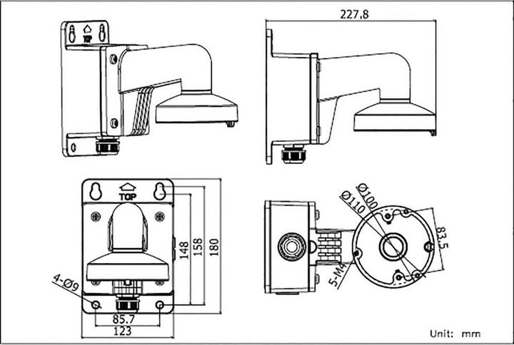 Actual product image Hikvision DS-1272ZJ-110B wall mount bracket (Mounting kit)