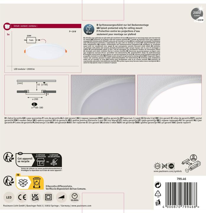 Actual product image Paulmann Luminaires Veluna VariFit Edge (2000 lm)