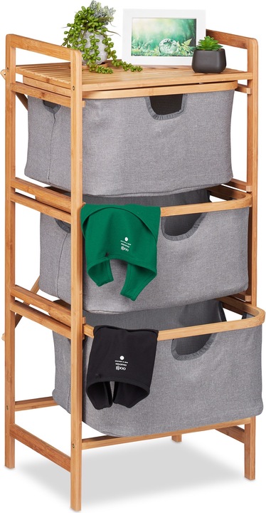 Image du produit Relaxdays Panier à linge à 3 corbeilles (74 l)