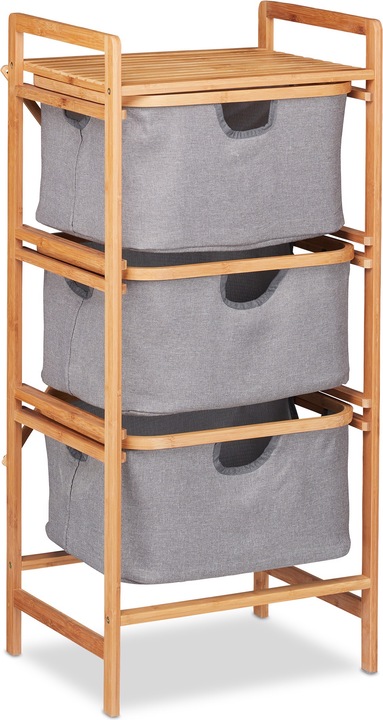 Image du produit Relaxdays Panier à linge à 3 corbeilles (74 l)