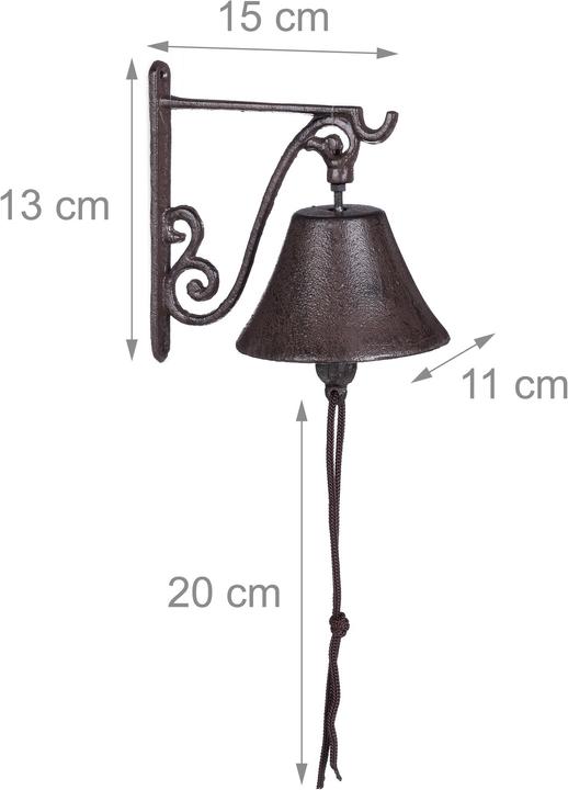 Actual product image Relaxdays Cast Iron Antique Doorbell