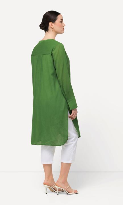 Produktbild Ulla Popken Longbluse, Struktur, A-Linie, Tunika-Ausschnitt, Langarm (42, 44)