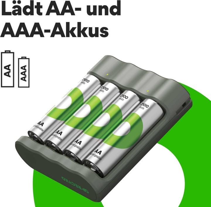 Actual product image GP Batteries Battery Recharger (1 pcs., AA, 2100 mAh, Battery + charger)
