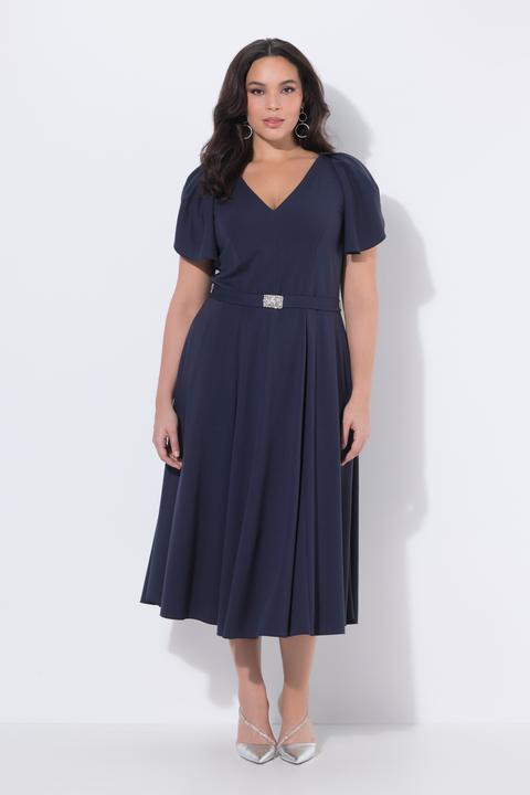 Actual product image Ulla Popken Flutter Cap Sleeve Gown (52)