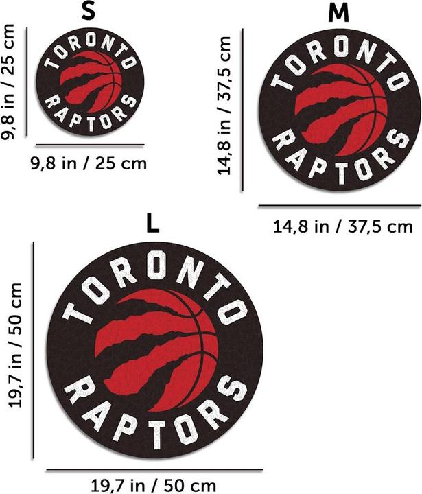 Actual product image Iconic NBA - Toronto Raptors - Logo - Wooden Puzzle Size M (270 pieces) (270 pieces)