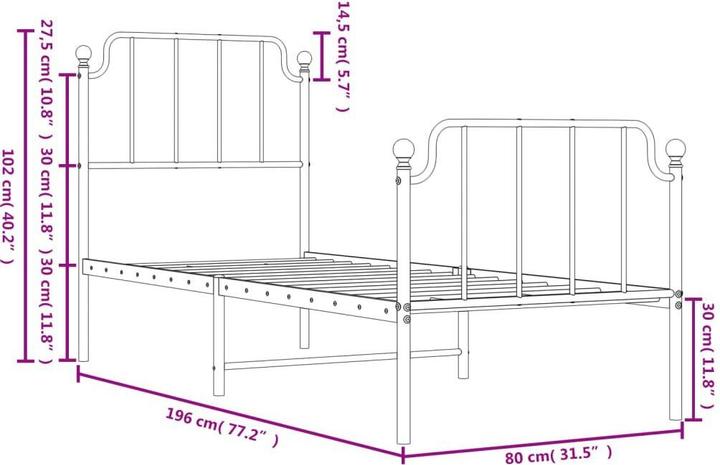 Image du produit vidaXL Bettgestell (75 x 190 cm)