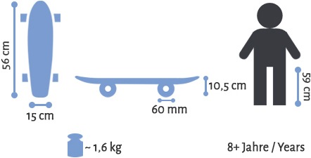 Actual product image Star Skateboards Retroskateboard (22.05")