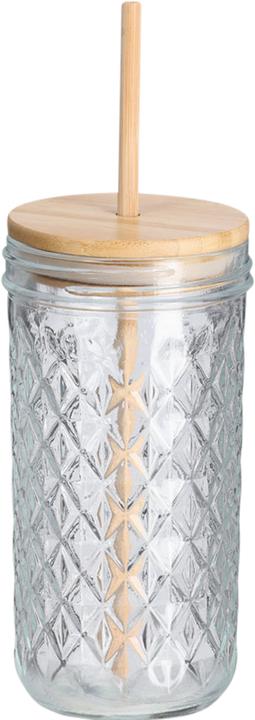 Actual product image Zeller Present Drinking glass with bamboo lid (0.58 l, 1 x)