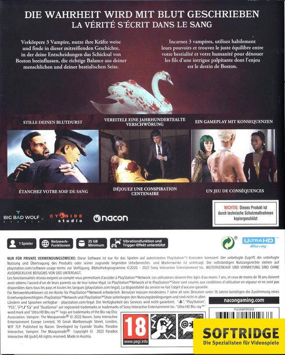Actual product image Nacon Gaming Vampire: The Masquerade - Swansong (PS5, DE, FR)