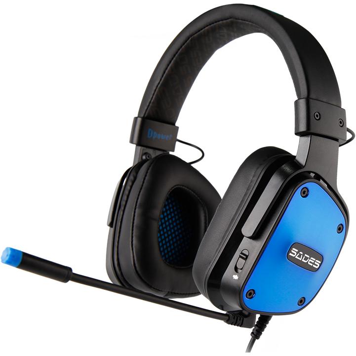 Sades Dpower SA-722 (Kabelgebunden), Gaming Headset, Blau