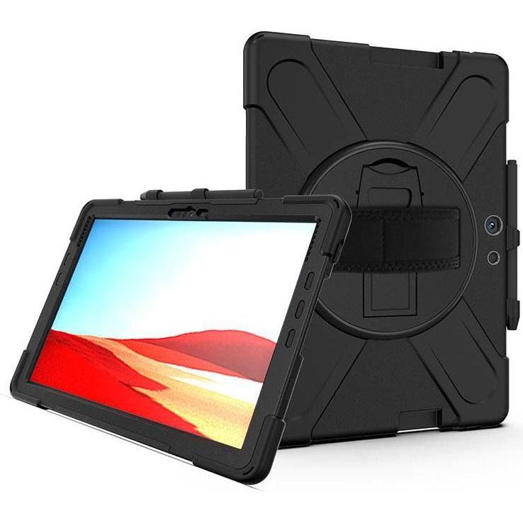 Thumbnail - eSTUFF Defender Case with Screen (Microsoft Surface Pro X), Tablet Hülle, Schwarz