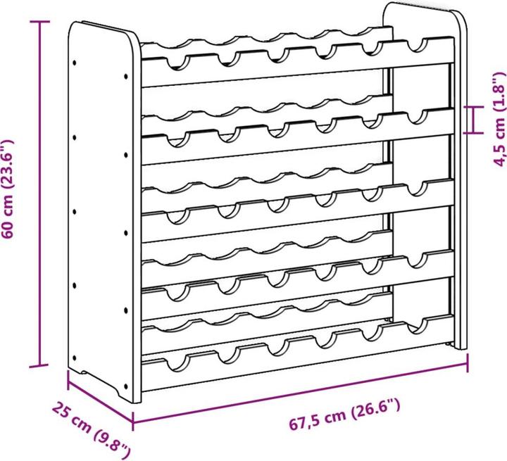 Immagine prodotto vidaXL Karlotta (72,5 x 25 x 111,5 cm, 63 Fl.)