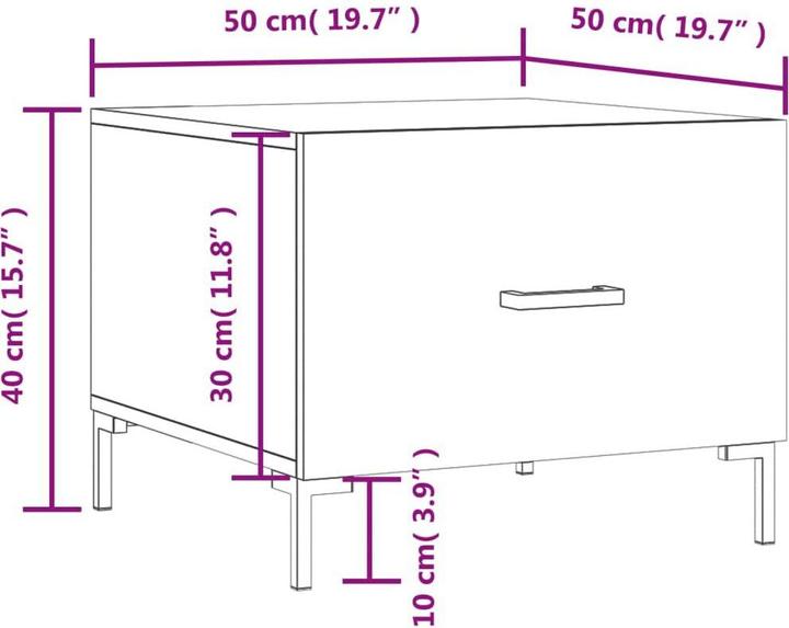 Produktbild vidaXL Couchtisch (50 x 50 x 40 cm)