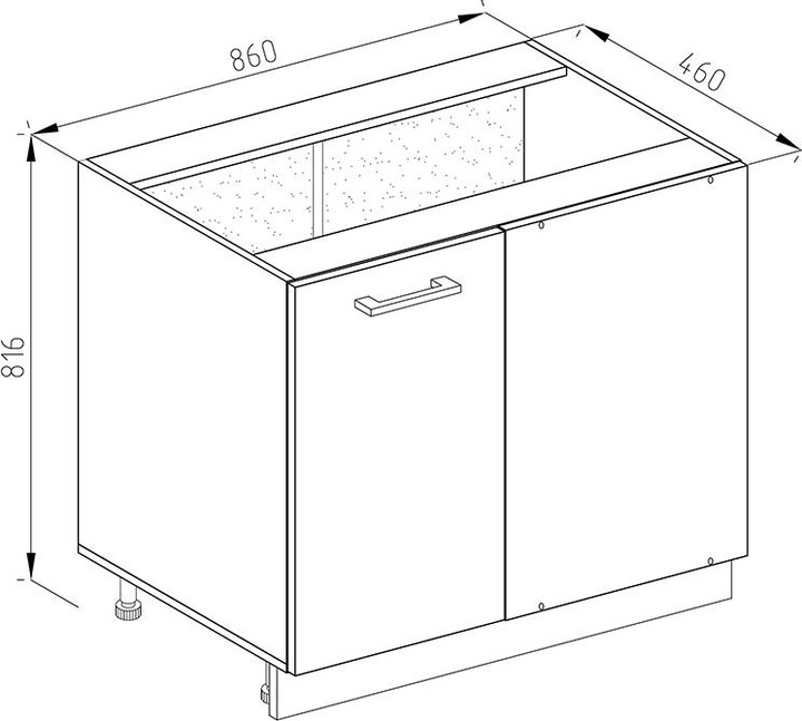 Actual product image Vicco Eckunterschrank R-Line (86 x 46 x 81.5 cm)