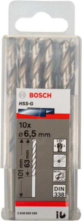 Actual product image Bosch Professional Zubehör PRO Metal HSS-G twist drill, 6.5 x 63 x 101 mm (6.5 mm)