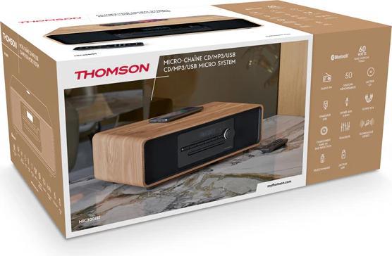 Produktbild Thomson MIC300IBT sw/holz Micro-Anlage 60W,UKW,Bluetooth,CD,USB,Induktionsladen (Bluetooth, CD Player, 2x 30 W)