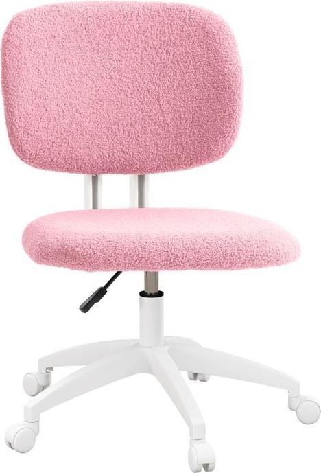 Produktbild Swisshandel24 Bürostuhl, ergonomisch, ohne Armlehne, Samt, Rosa (41 - 51 cm)
