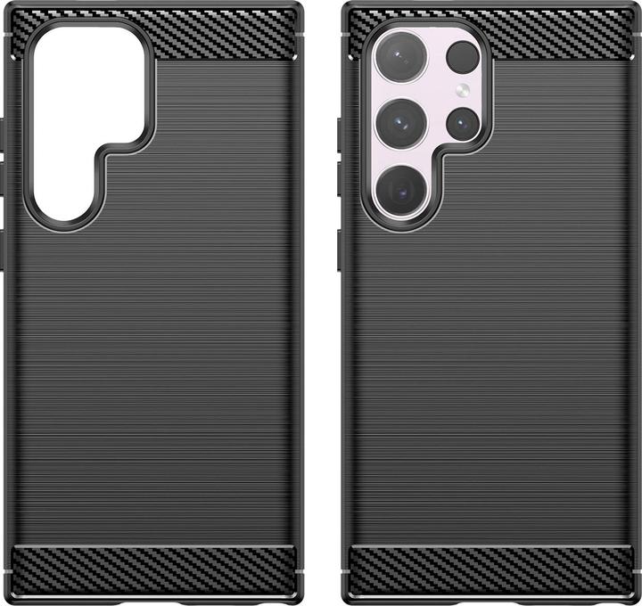 Actual product image Hurtel Carbon coverFlexible silicone-carbon cover - Black (Samsung Galaxy S24 Ultra)