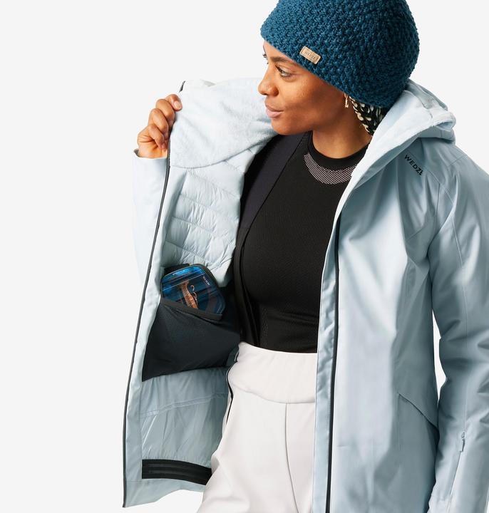 Actual product image Wedze Women's ski jacket warm and waterproof - 500 Sport ice blue (XL)