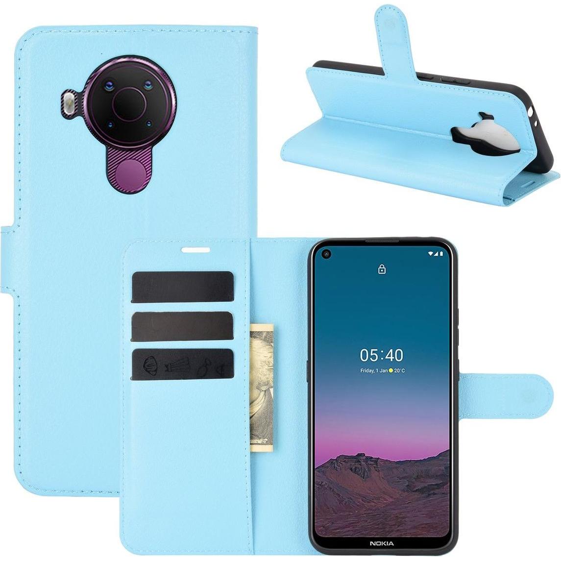 König Design Hülle Handy Schutz für Nokia 5.4 Case Flip Cover Tasche Etuis Bumper Blau Neu (Nokia 5.4), Smartphone Hülle...