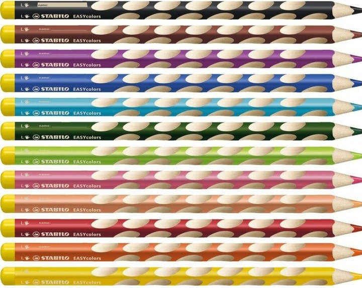 Actual product image STABILO EASYcolors ergonomic coloured pencil for left-handers (Multicoloured, 12 x)