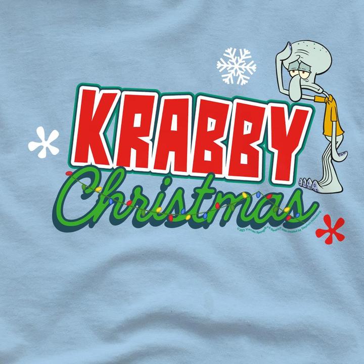 Actual product image Spongebob Squarepants Mens Krabby Christmas Squidward T-Shirt (3XL)