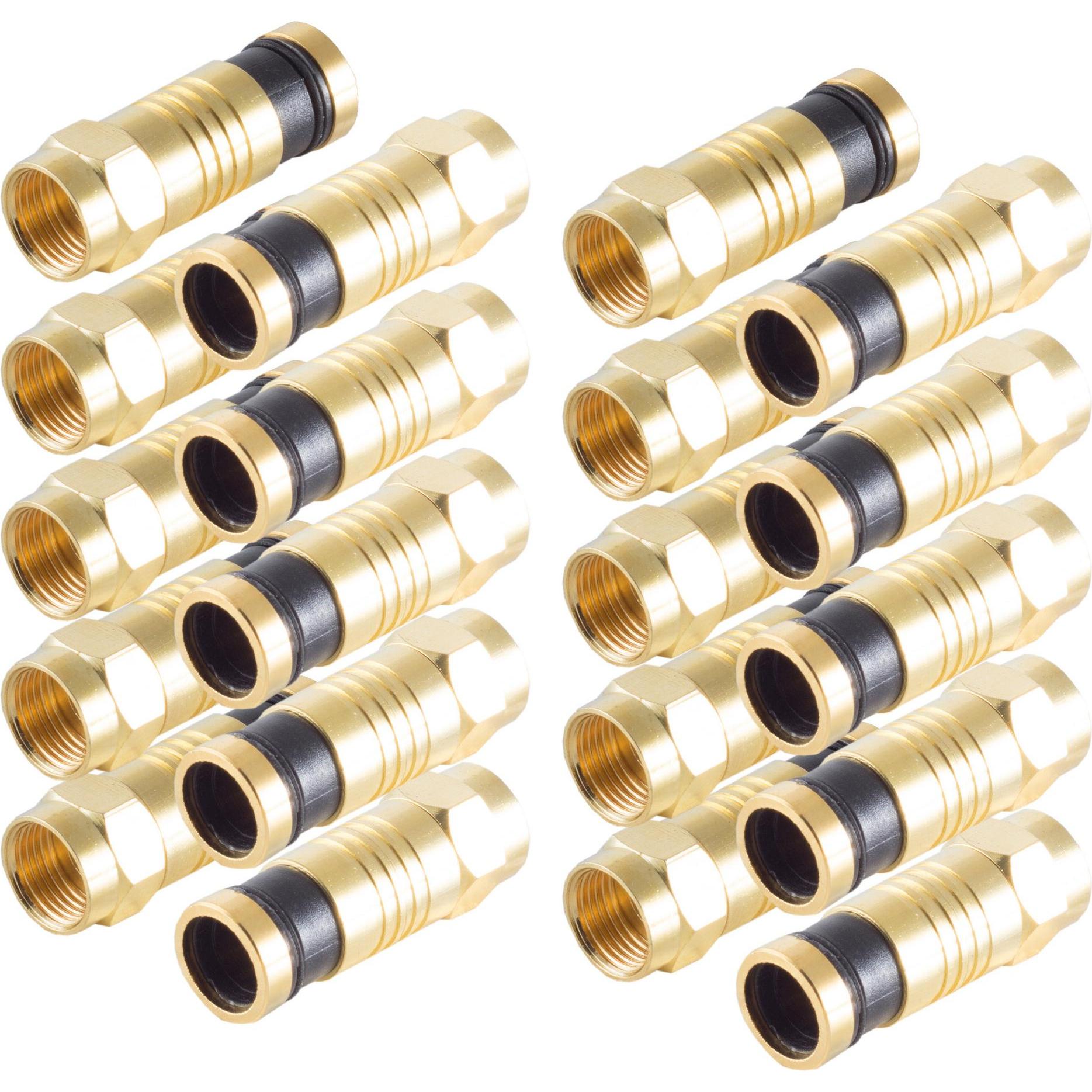 Thumbnail - Shiverpeaks -BASIC-S--Stecker-SET, 10x F-Kompressionsstecker vergoldet für Kabel 7,2mm (Antennenkabel), Antennenkabel