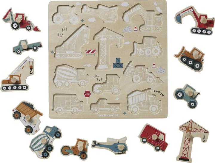 Image du produit Vertbaudet Puzzle à assembler bébé avec chantier bois FSC