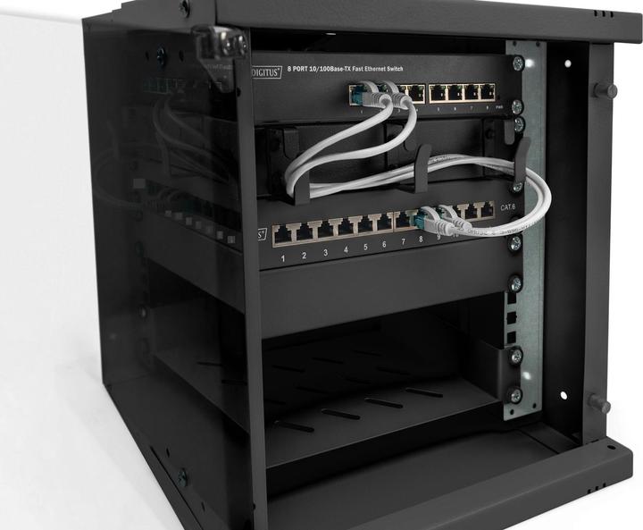 Produktbild Digitus 10" 6HE Wandgehäuse, SOHO PRO 324 x 316 x 298 mm, schwarz (6 HE, 10 Zoll Rack)