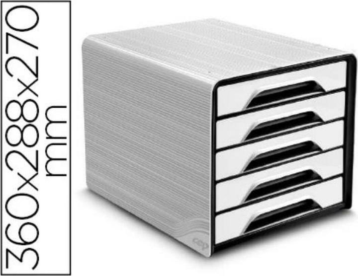 Actual product image Cep Smoove drawer box black/white DIN A4 with 5 drawers (A4)
