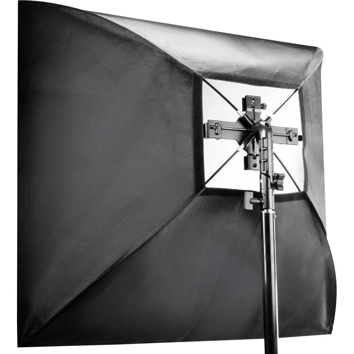 Thumbnail - Walimex 4f. Blitzhalter inkl. Softbox 90x90cm (Softbox, 90 cm), Softbox + Reflektor