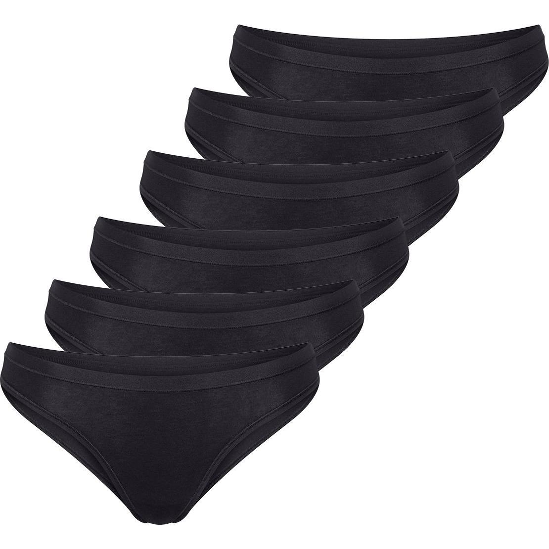 Sloggi, Damen, Unterhosen, 6er Pack GO Daily Cotton Mini Slip, Schwarz, (M, 6er Pack)