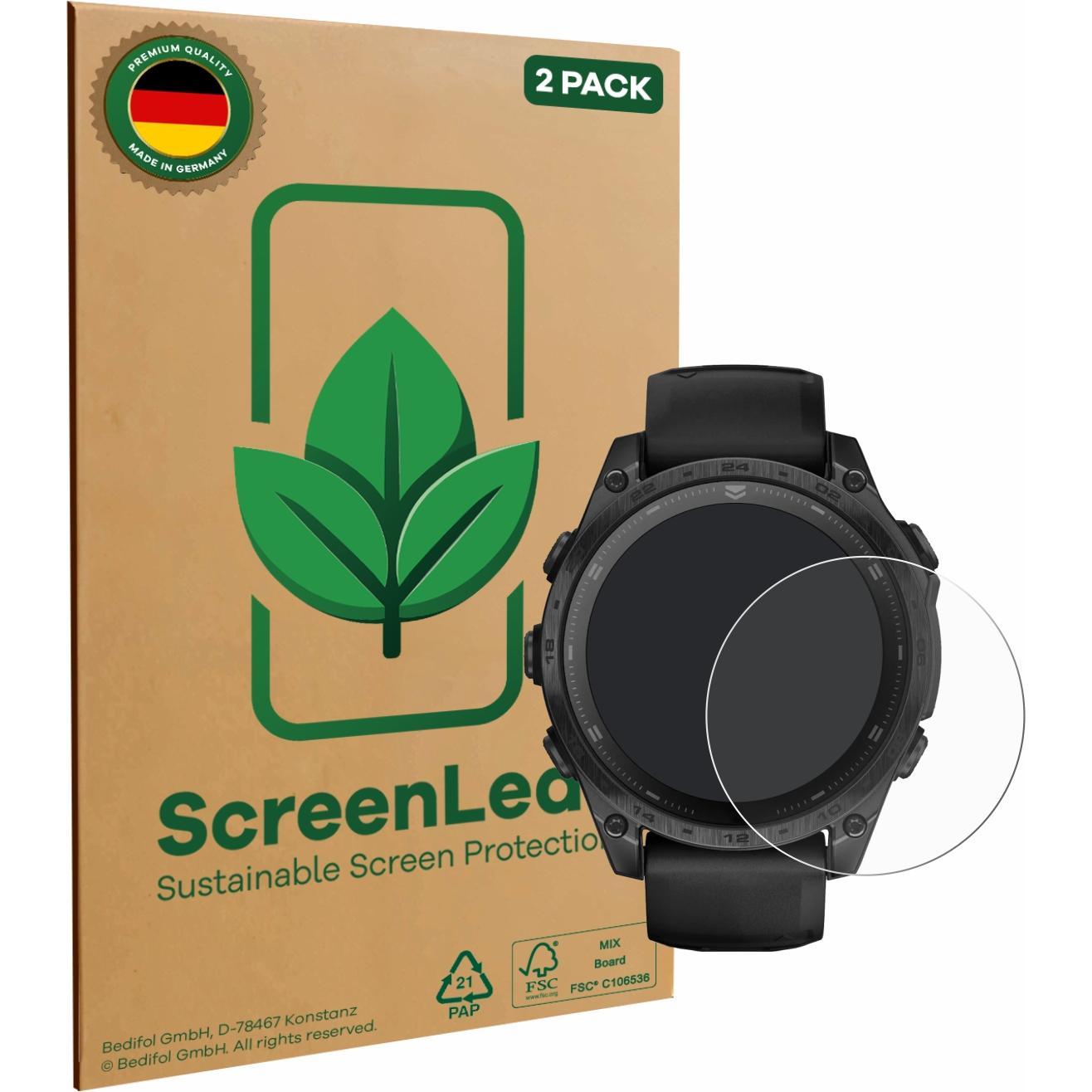 ScreenLeaf Schutzfolie nachhaltiger Displayschutz Display Schutz Folie Klar Transparent, Smartwatch Schutzfolie, Transpa...