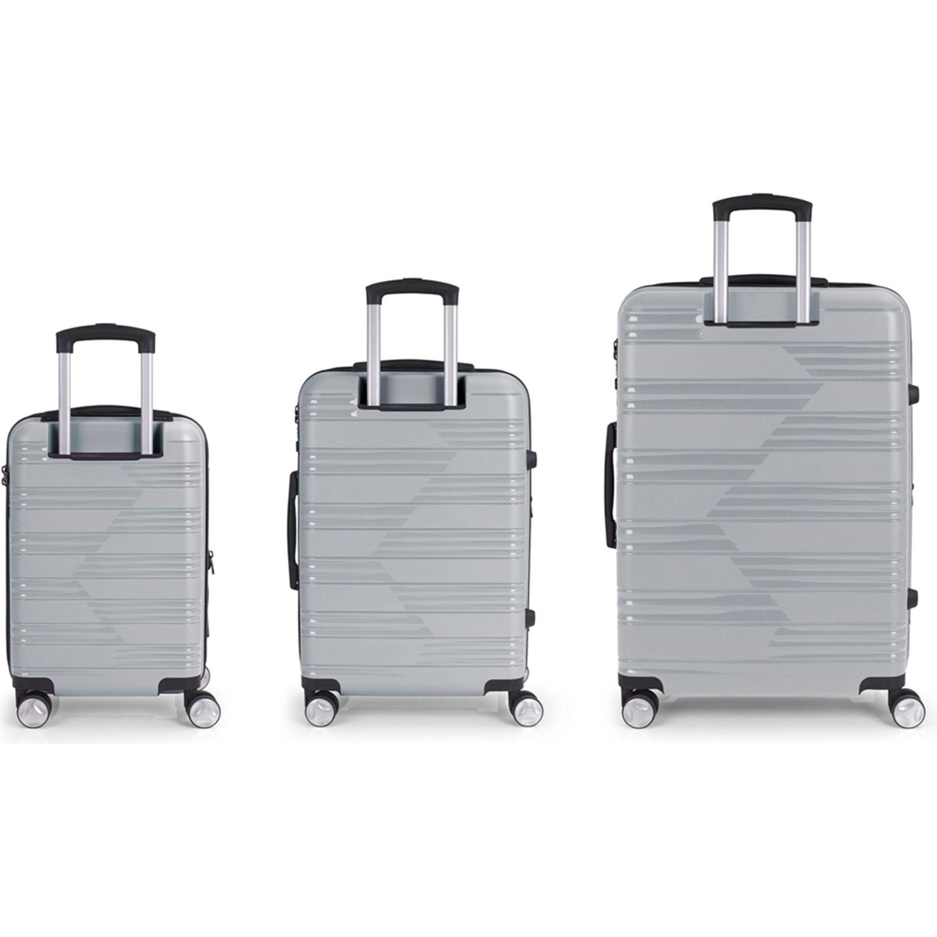 Gabol, Koffer, UYIKO 4 Rollen Kofferset 3-teilig, Silber, (116 l, XL (ab 115l))
