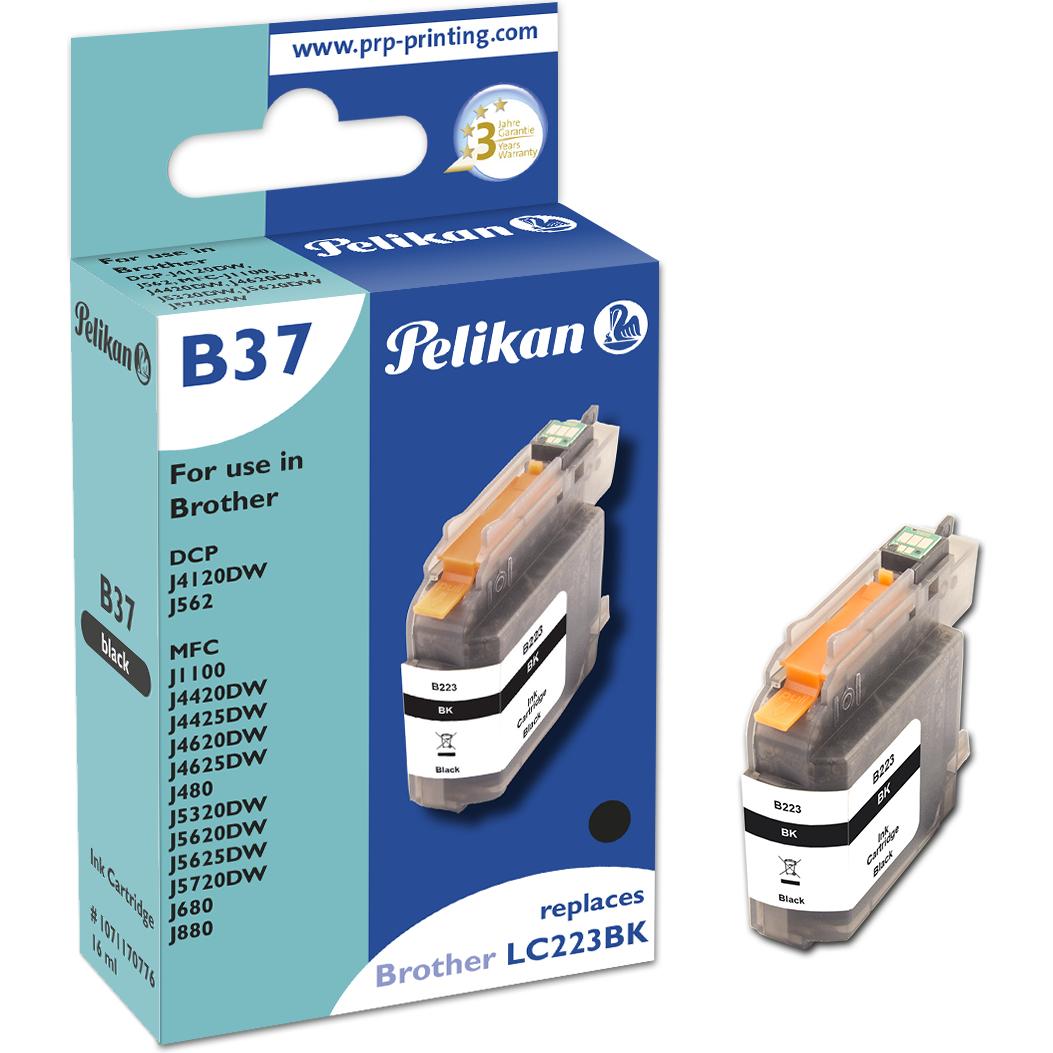 Pelikan, Druckerpatrone, B37 Black - Kompatibel - Schwarz - Brother - Einzelpackung - 1 Stück(e) - 600 Se (BK)