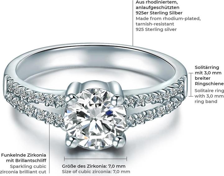 Produktbild Trilani Damen Sterling Silber Zirkonia silber - 4204 (57, 925 Silber)