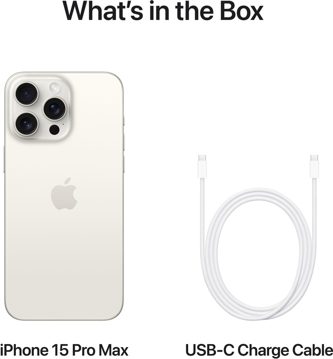 Produktbild Apple iPhone 15 Pro Max (512 GB, White Titanium, 6.70", SIM + eSIM, 48 Mpx, 5G)