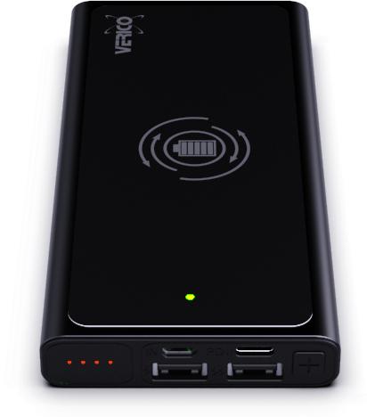 Image du produit Verico Banque d'énergie hybride sans fil Power Plus Air, 10 000mAh, charge sans fil, fonction de charge PD (10000 mAh, 37 Wh)