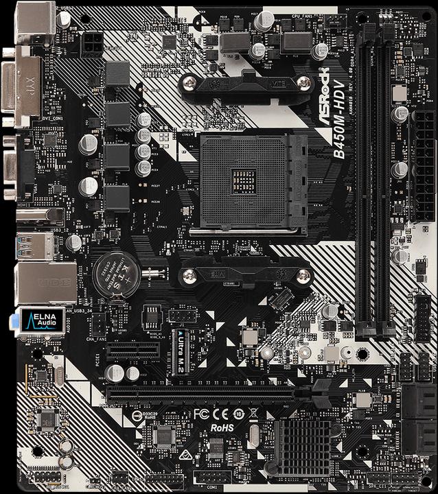Actual product image AsRock B450M-HDV R4.0 B450 (AM4, AMD B450, mATX)