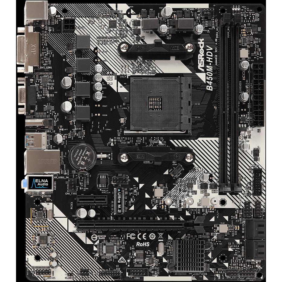 Thumbnail - AsRock B450M-HDV R4.0 B450 (AM4, AMD B450, mATX), Mainboard