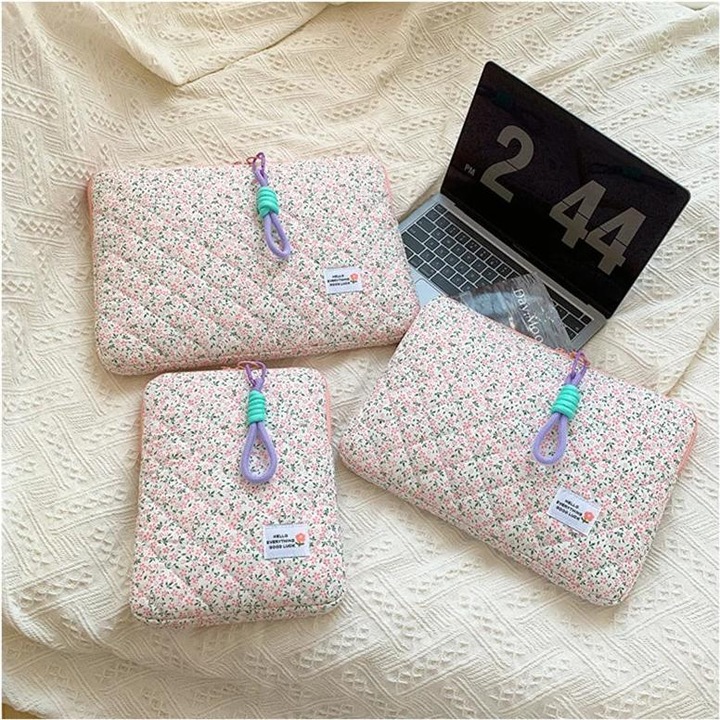 Actual product image Only-Bags.Store Cute flower laptop sleeve computer carrying case bag 11 inch portable desk cover bags
