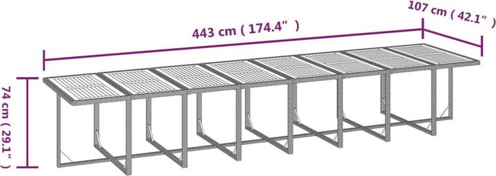 Produktbild vidaXL Garten Essgruppe (107 x 107 x 74 cm)