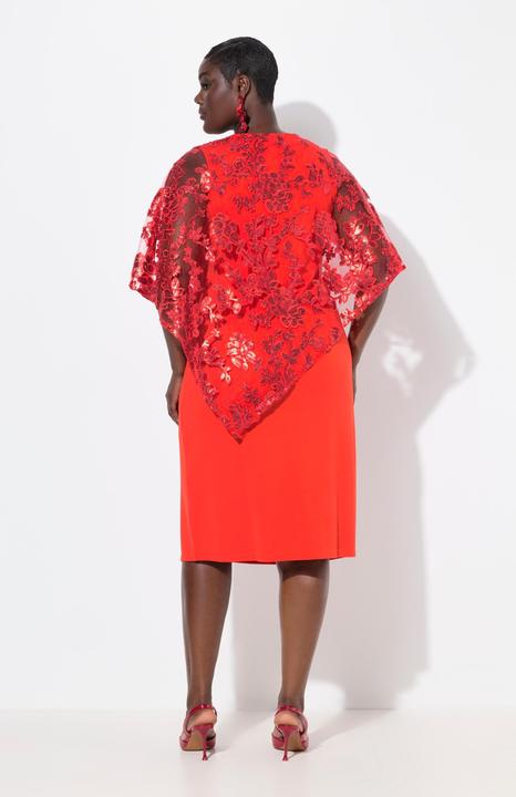 Produktbild Ulla Popken Kleid, Überwurf, Pailletten, V-Ausschnitt, 3/4-Arm (50, 52)