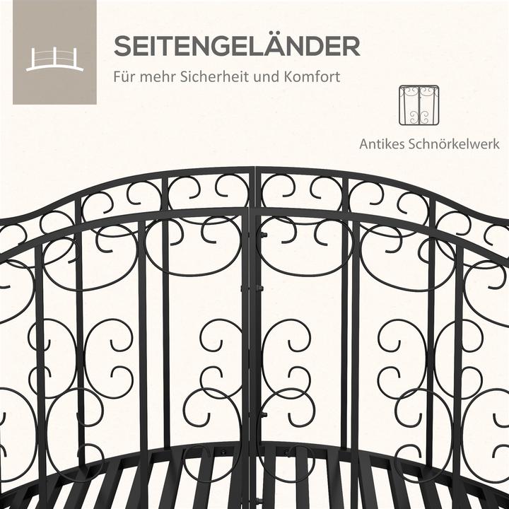 Image du produit Outsunny Pont de jardin avec balustrade ornementale