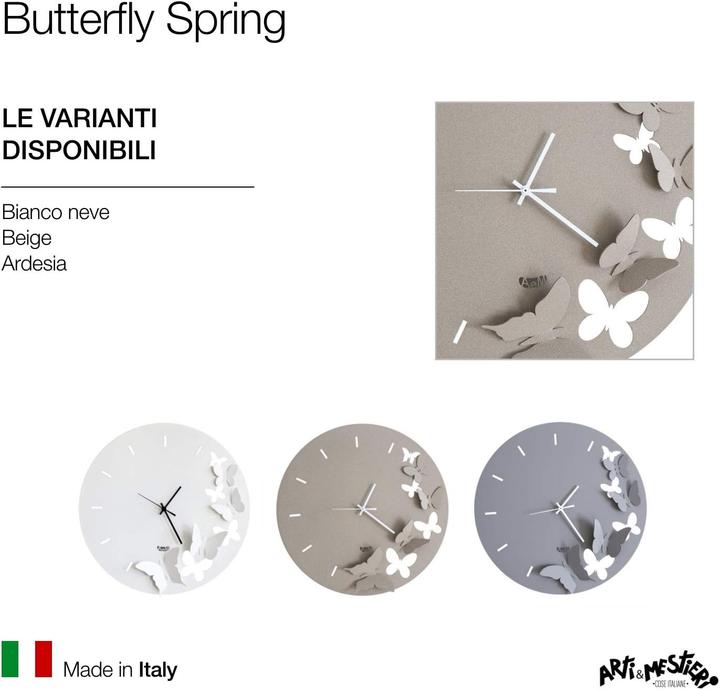 Produktbild Arti & Mestieri Frühlingswanduhr mit Schmetterling